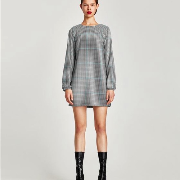Zara Dresses & Skirts - NWT Zara checked dress with velvet stripes
